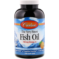 Купить Carlson Labs, Самый лучший рыбий жир, натуральный апельсиновый вкус, 700 мг, 240 мягких таблеток