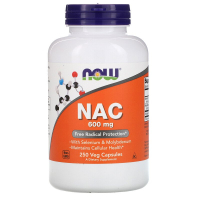 Now Foods, NAC (N-ацетилцистеин), 600 мг, 250 растительных капсул