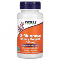Купить NOW Foods, Д-манноза, D-mannose, 500 мг, 60 вегетарианских капсул