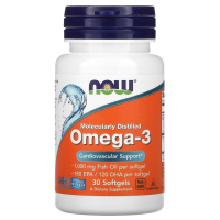 NOW Foods, омега-3, omega-3, 180 ЭПК / 120 ДГК, 30 капсул