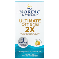Купить Nordic Naturals, Ultimate Omega 2X, со вкусом лимона, 1075 мг, 120 капсул