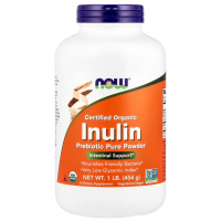 Купить NOW Foods, сертифицированный органический инулин, порошок из чистого пребиотика, 454 г