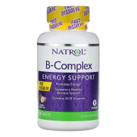 Купить Natrol, Комплекс витаминов группы B, быстрорастворимые, натуральный кокосовый вкус, 90 таблеток