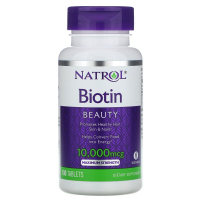 Купить Natrol, биотин, максимальная сила действия, 10 000 мкг, 100 таблеток