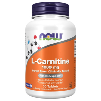 Купить Now Foods, L-карнитин, L-Carnitine 1000 мг, 50 таблеток