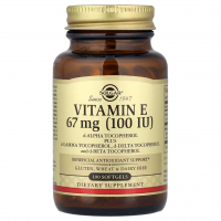 Купить Solgar, Vitamin E, Витамин E, 67 мг (100 МЕ), 100 мягких таблеток