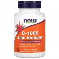 Купить NOW Foods, витамин C-1000 с цинком 15 мг, vitamin C-1000 + Zinc 15 mg, 90 вегетарианских капсул