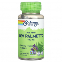 Купить Solaray, Saw Palmetto, цельные ягоды сереноа, 580 мг, 100 вегетарианских капсул