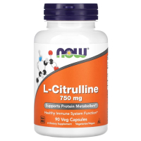 Купить NOW Foods, Л-цитруллин, L-Citrulline, 750 мг, 90 растительных капсул