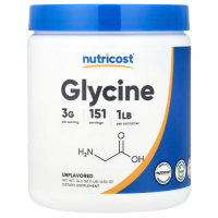 Купить Nutricost, Glycine, глицин в виде порошка, 454 г