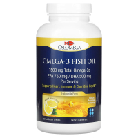 Купить Oslomega, омега-3 из рыбьего жира, 750 мг ЭПК, 500 мг ДГК, со вкусом натурального лимона, 180 мягких таблеток из рыбьего желатина