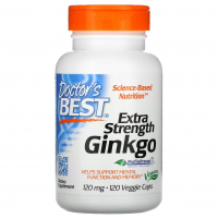 Купить Doctors Best, гинкго с повышенной силой действия, Extra Strength Ginkgo, 120 мг, 120 капсул