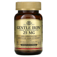 Solgar, Gentle Iron, 25 мг, 90 растительных капсул