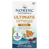 Купить Nordic Naturals, Teen, Ultimate Omega 2X, для подростков, клубник, 60 миникапсул