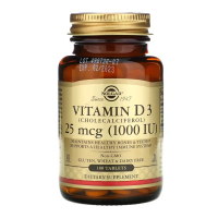 Купить Solgar, vitamin D3, витамин Д3, 25 мкг (1000 МЕ), 180 таблеток