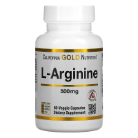 Купить California Gold Nutrition, AjiPure, L-аргинин, 500 мг, 60 растительных капсул