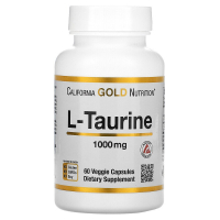 Купить California Gold Nutrition, L-таурин, AjiPure, 1000 мг, 60 растительных капсул