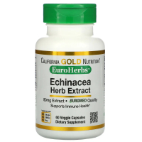 Купить California Gold Nutrition, EuroHerbs, экстракт эхинацеи, 80 мг, 60 вегетарианских капсул