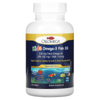 Купить Oslomega, рыбий жир с омега-3 для детей, натуральный клубничный вкус, 60 капсул из рыбьего желатина