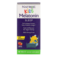 Купить Natrol, Kids, мелатонин, для детей от 4 лет, клубничный вкус, 40 таблеток