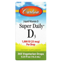 Carlson Labs, Super Daily D3, 1000 МЕ, 10,3 мл (0,35 жидк. унции)