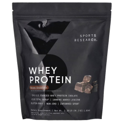 Купить Sports Research, Whey Protein Isolate, сывороточный протеин, со вкусом голландского шоколада, 1,03 кг
