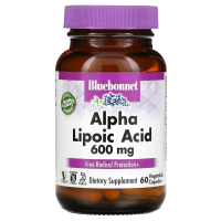 Купить Bluebonnet Nutrition, Альфа-липоевая кислота, Alpha Lipoic Acid, 600 мг, 60 растительных капсул