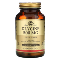 Solgar, Глицин, Glycine, 500 мг, 100 растительных капсул