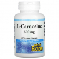 Купить Natural Factors, Л-карнозин, L-Carnosine, 500 мг, 60 вегетарианских капсул