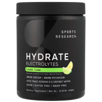 Купить Sports Research, Hydrate Electrolytes, электролиты, лимон и лайм, 450 г