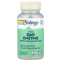 Купить Solaray, веганский фермент DAO enzymes, 4,2 мг, 30 растительных капсул