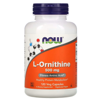 Купить NOW Foods, L-Ornithine, L-орнитин, 500 мг, 120 вегетарианских капсул
