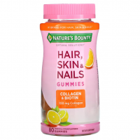 Купить Natures Bounty, средство для волос, кожи и ногтей, с коллагеном и биотином, Hair, Skin & Nails, 80 жевательных таблеток