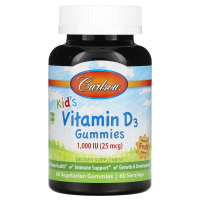 Купить Carlson, детский Витамин D3, Vitamin D3, 25мкг (1000 МЕ), 60 мармеладок