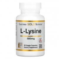 California Gold Nutrition, L-лизин, 500 мг, 60 растительных капсул