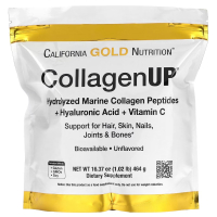 Купить California Gold Nutrition, CollagenUP, морской гидролизованный коллаген, гиалуроновая кислота и витамин C, без вкусовых добавок, 464 г (16,37 унции)