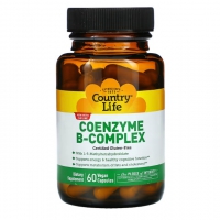 Купить Country Life, комплекс коэнзимов группы B, coenzyme b-complex, 60 вегетарианских капсул