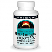 Купить Source Naturals, ультра пиколинат хрома, Ultra chromium picolinate, 500 мкг, 60 таблеток