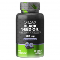 Купить Orzax, Black Seed oil, Масло черного тмина, 500 мг, 60 капсул