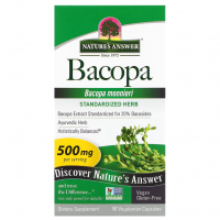 Купить Natures Answer, бакопа, Bacopa, 500 мг, 90 вегетарианских капсул