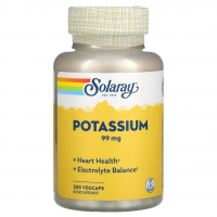 Купить Solaray, калий, potassium, 99 мг, 200 капсул