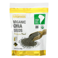 California Gold Nutrition, Organic Chia Seeds, органические семена чиа, 12 унций (340 г)