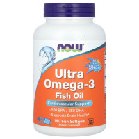 Купить NOW Foods, Ultra Omega-3, 180 мягких таблеток из рыбьего желатина