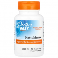 Купить Doctors Best, Nattokinase, наттокиназа, 2000 FU, 90 вегетарианских капсул