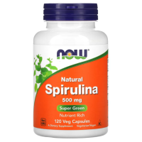 Купить NOW Foods, Натуральная спирулина, Natural Spirulina, 500 мг, 120 растительных капсул