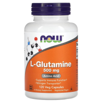 Купить NOW Foods, Л-глютамин, L-Glutamine, 500 мг, 120 вегетарианских капсул
