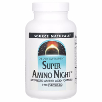 Купить Source Naturals, Super Amino Night, формула с аминокислотами, ночная, 120 капсул