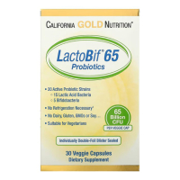 Купить California Gold Nutrition, LactoBif, пробиотики, 65 млрд КОЕ, 30 вегетарианских капсул