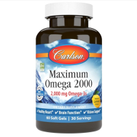 Купить Carlson, Maximum Omega, Максимум Омега, 2000 мг, 60 мягких таблетки