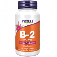 Купить NOW Supplements, Витамин B-2 (рибофлавин) 100 мг, 100 вегетарианских капсул